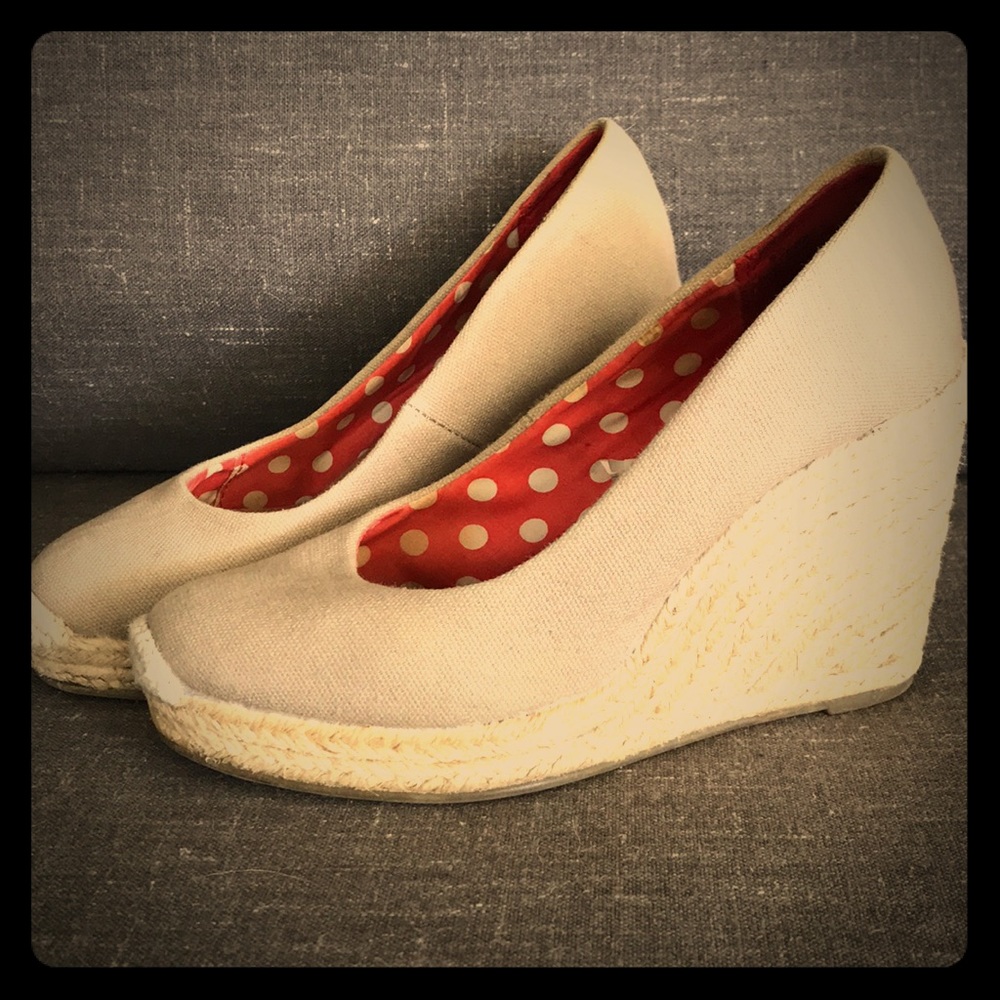 Tan Espadrille/Wedge shoe